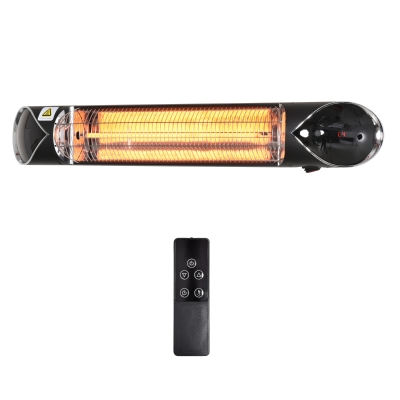 Outsunny 2000W Electric Patio Heater Wall Mounted Heater w/ Remote Indoor Outdoor