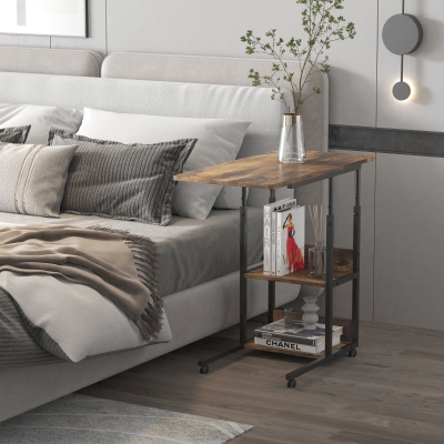 Masuta laterala living, tip noptiera, maro rustic