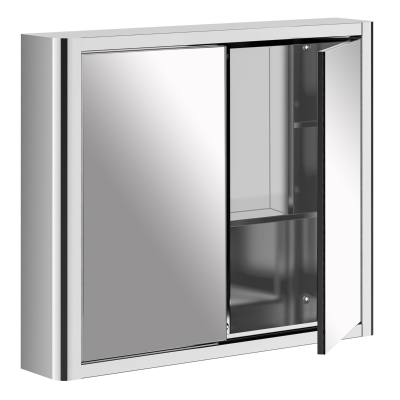 kleankin Bathroom Mirror Cabinet Wall Mount Storage Cupboard W/ Double Door and Shelf