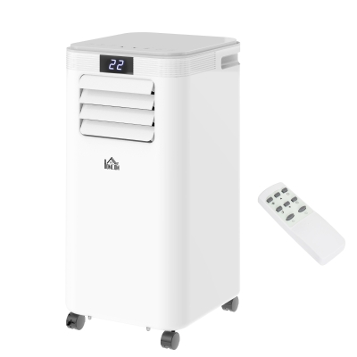 HOMCOM 8000BTU Portable Air Conditioner 4 Modes LED Display 24 Timer Home Office White