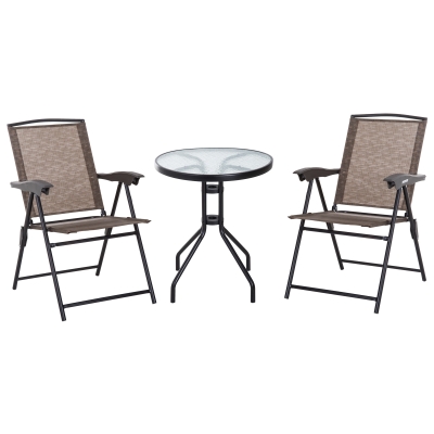 Outsunny Ensemble de Jardin Multi-positions Marron 60 x 60 x 70 cm