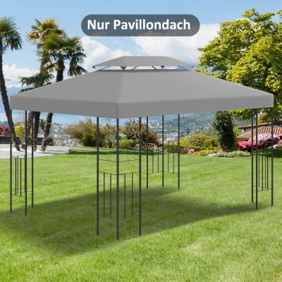 Outsunny Baldachim do metalowego pawilonu ogrodowego namiotu imprezowego 3 x 4 namiot ogrodowy dach jasnoszary