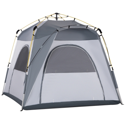 Tente de camping pop-up 4 personnes fibre verre polyester