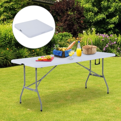Outsunny, masa de picnic pliabila portabila, 180 x 74 x 74cm, alba