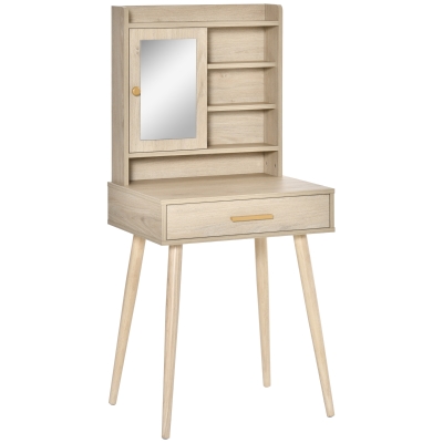 HOMCOM Coiffeuse design scandinave multi-rangement avec miroir