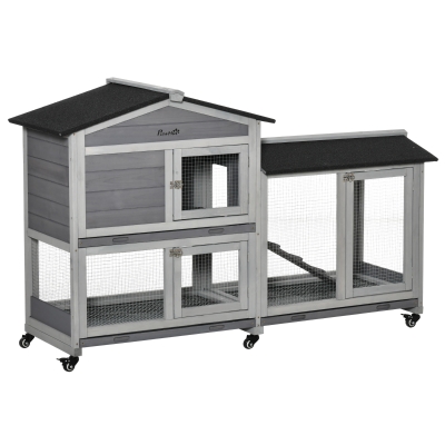 Pawhut Kaninchenstall aus Tannenholz 157 cm x 53 cm x 99,5 cm