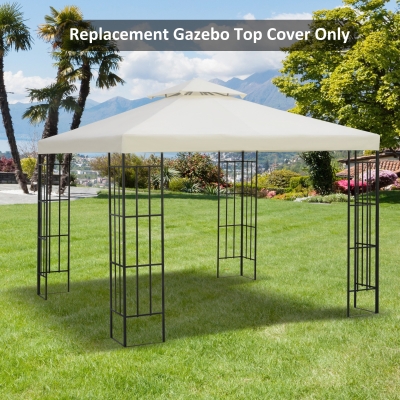 Outsunny Gazebo Replacement Canopy 3x3 m-Cream White