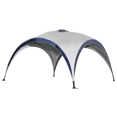 Outsunny® Garten Pavillon Pergola Partyzelt Sonnenschutz wetterfest Polyester Cremeweiß + Blau 4 x 4 x 2,5 m