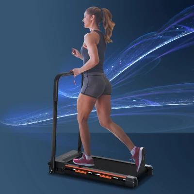 HOMCOM Motorised Folding Treadmill with LCD Monitor Black