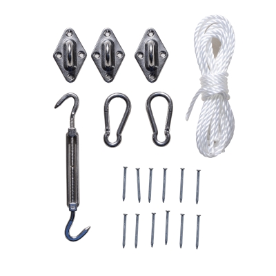 Outsunny Toldos Accesorios para Toldo Vela Cuerda Gancho Conjunto Fijacion de Acero Inoxidable