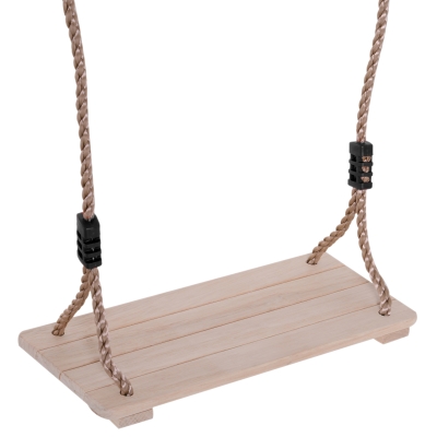 HOMCOM Wooden Garden Swing Seat Outdoor Pine Wood Swing Chair Kids Adults