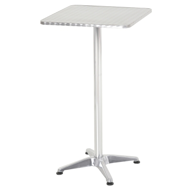 Homcom Tavolo Bar Ristorante in Acciaio Inox Quadrato 60x60cm Altezza 70-110cm