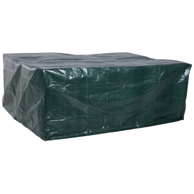 Outsunny Abdeckplane Schutzhülle Gartenmöbel Abdeckhaube Wasserdicht UV-Schutz extra Befestigung Rechteckig PE Grün 235 x 190 x 90 cm
