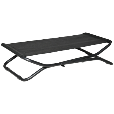 PawHut Cama Elevada para Cães Dobrável Cama para Animais de Estimação Pequenos e Médios com Tecido de Malha Respirável Estrutura de Aço para Interior e Exterior 92x56,5x19,5cm Preto