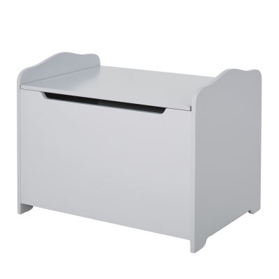 HOMCOM Caja de Almacenaje de Madera para Juguetes Baúl Organizador para Niños +3 Años con Tapa para Libros Ropa en Habitación Dormitorio 60x40x48 cm Gris