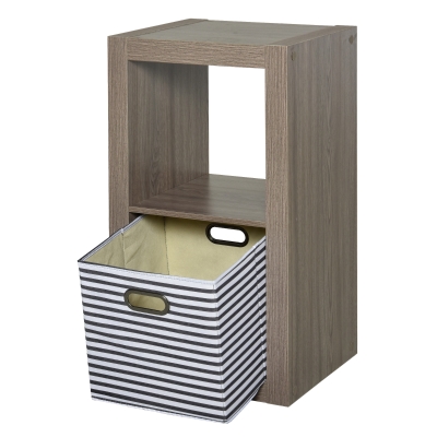 HOMCOM Particle Board 2-Tier Shelf w/ Drawer Grey