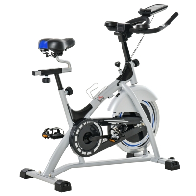 HOMCOM Fahrradtrainer Speedbike mit LCD-Monitor und 15KG Schwungrad verstellbare Widerstandsstufen bis 180KG 124 cm x 50 cm x 111 cm