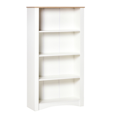 HOMCOM Freestanding 4-Tier Storage Unit Bookshelf Cupboard Cabinet Home Office White