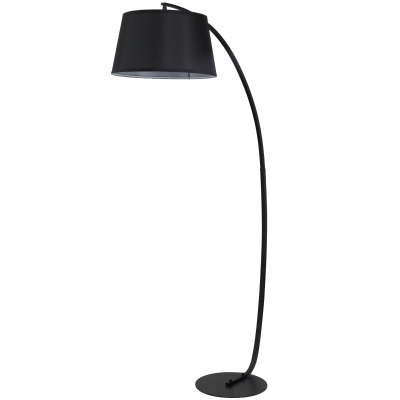 Homcom Lampa de Podea tip Arc cu Abajur din Tesatura Comutator cu Pedala Negru