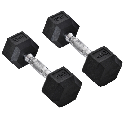 HOMCOM Hexagon Kurzhanteln Griff gerändelt 2 x 4 KG