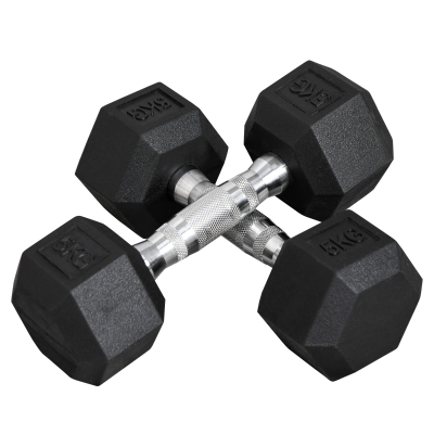 HOMCOM Hexagon Kurzhanteln Griff gerändelt 2 x 5 KG