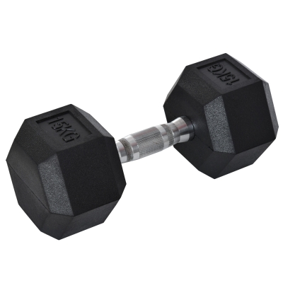 HOMCOM Hexagon Kurzhanteln Griff gerändelt 1 x 15 KG
