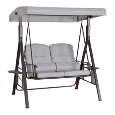 Outsunny 2-Sitzer Hollywoodschaukel mit Sonnendach Metall+Polyester Grau+Braun 1,62 x 1,18 x 1,73 m