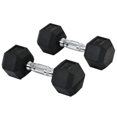 HOMCOM Hexagon Kurzhanteln Griff gerändelt 2 x 6 KG