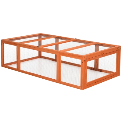 PawHut Kaninchenstall mit Freilaufgehege 180 cm x 90 cm x 48 cm