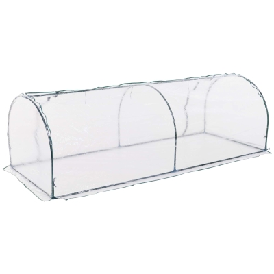 Outsunny PVC Greenhouse Tunnel Steel Frame Transparent 250x100x80cm