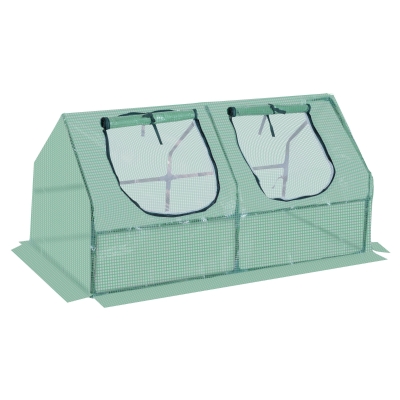 Outsunny Greenhouse W/ 2 Windows, 120Lx60Wx60H cm, Steel Frame-Green