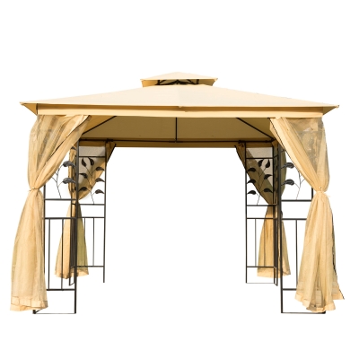 Outsunny Gazebo da giardino di lusso Tendone da giardino 3x3 m