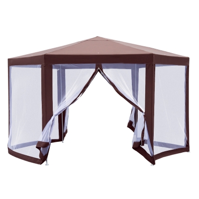 Outsunny Pavillon Gartenpavillon mit Moskitonetz 195 cm x 245 cm