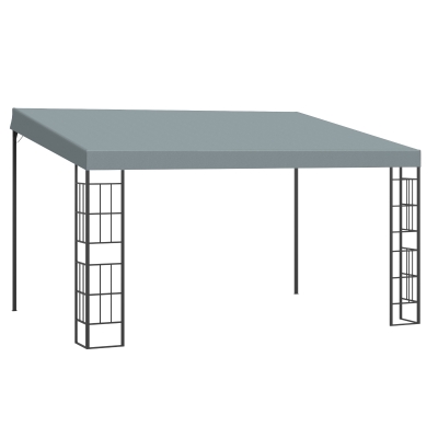 Outsunny Pergola mit schrägem Dach, Grau+Schwarz, 4 x 3 x 2,5 m