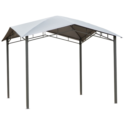 Outsunny Gartenpavillon Pavillon Überdachung Vordach Sonnenschutz Partyzelt Laube Metall + Polyester Grau 3 x 3 m