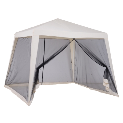Outsunny Gartenpavillon mit Moskitonetz 300 cm x 300 cm x 245 cm