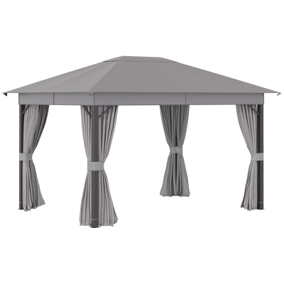 Outsunny Pavilion 4 m x 3 m Aluminium Rostfrei