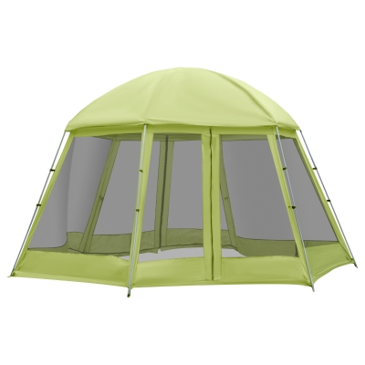 Outsunny Tenda da Campeggio per 6-8 Persone con Borsa, Funi e Picchetti, 493x493x240cm