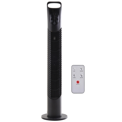 Ventilateur colonne tour oscillant 40 W avec télécommande noir