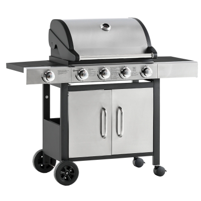 Outsunny Gas Barbecue Grill Deluxe 4+1 Burner Garden BBQ Large Cooking Area Side Burner