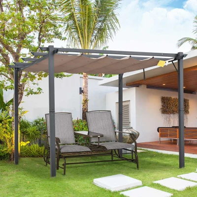 Outsunny Pergola Awning 3x3 m-Brown/Black