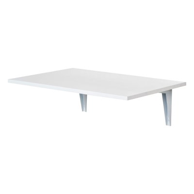 HOMCOM Tavolino a Muro Pieghevole Salvaspazio in MDF e Telaio in Metallo, per Studio Cucina Salotto, Bianco, 60x40x20cm