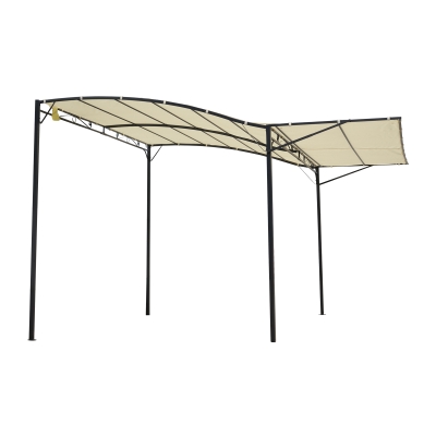Outsunny Wall Mounted Garden Gazebo Awning, 300L x 250W x 200-250Hcm