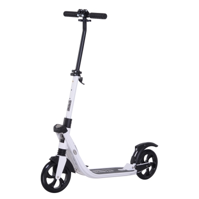 HOMCOM Foldable Kick Scooter, Adjustable Height, 93.5L x 38W x 95-105Hcm-White