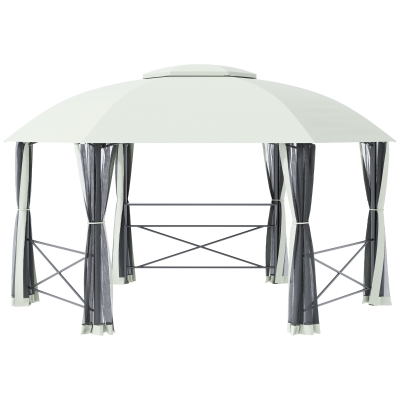 Outsunny Pavillon Dieser 4 x 4 m Zweistöckiges Dach