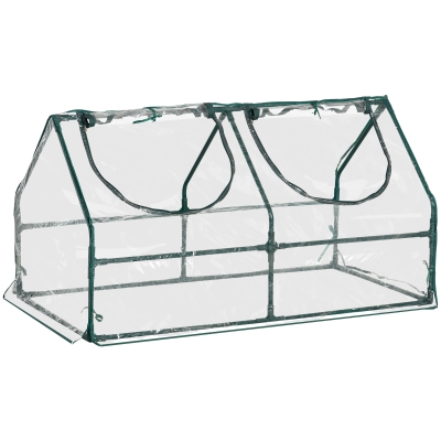 Outsunny Gewächshaus mit Fenster PVC Treibhaus Tomatenhaus Frühbeet 120x60x60cm transparent