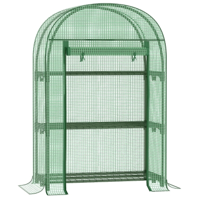 Outsunny Mini-Gewächshaus mit Regal, Grün, 80 x 49 x 120 cm