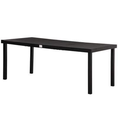 Table de jardin rectangulaire 8 places aluminium noir