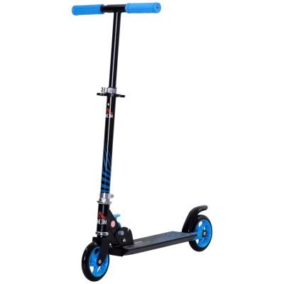 Trottinette pliable enfant frein guidon réglable acier bleu