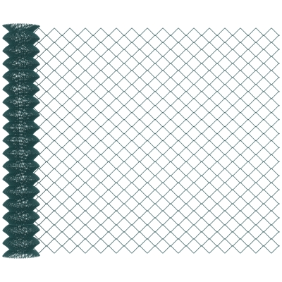 Outsunny Rete di Recinzione in Acciaio e PVC per Spazi Esterni, Rotolo da 25m e Altezza 1.7m, Verde